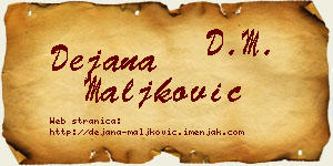 Dejana Maljković vizit kartica